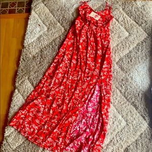 Women’s red floral maxi dress